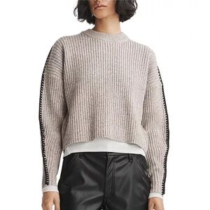 LIKE NEW Rag & Bone Ingrid Crewneck Sweater Oat 100% Wool Size Large